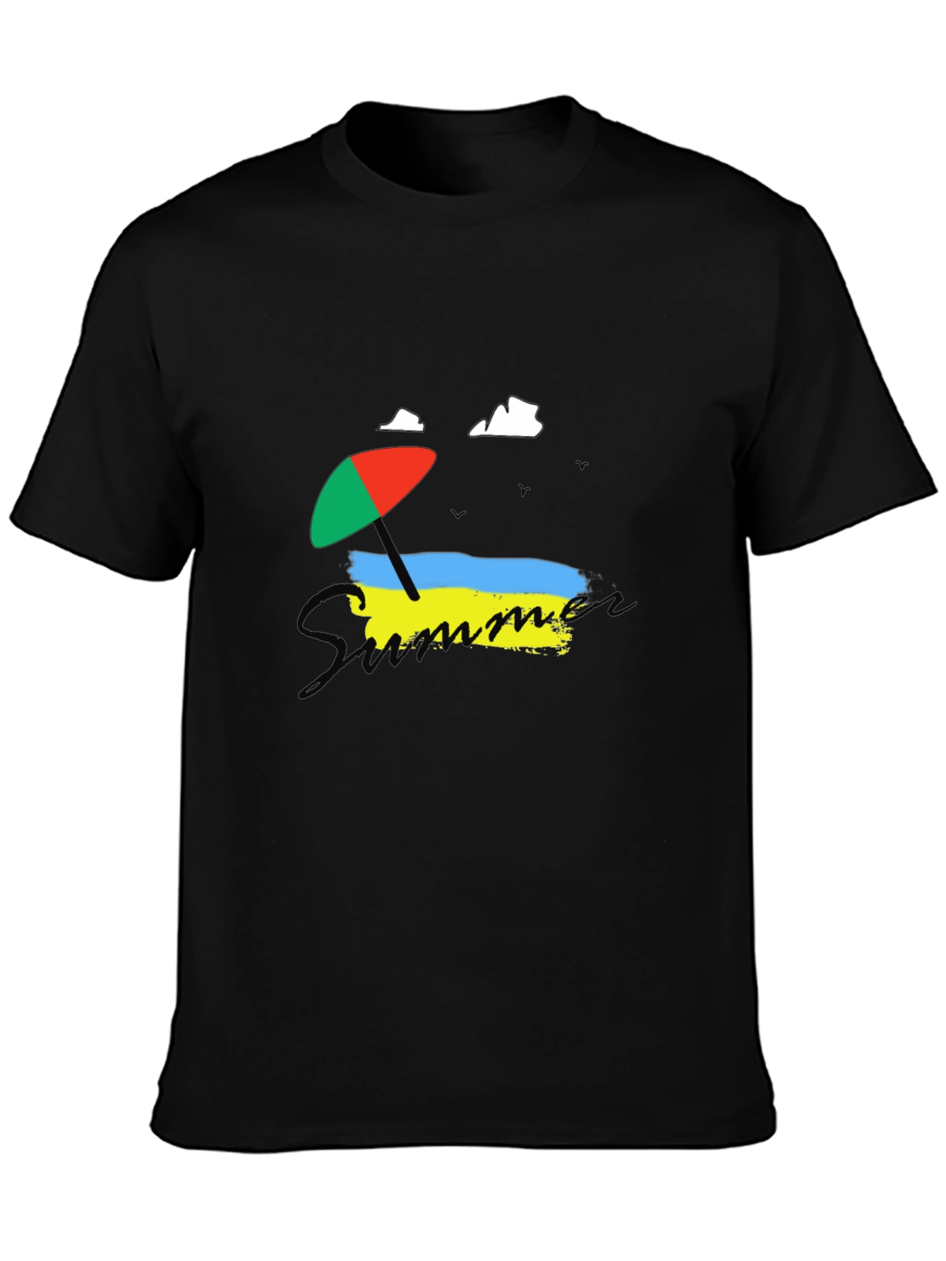 Summer Beach Umbrella Ukraine Flag T-Shirt