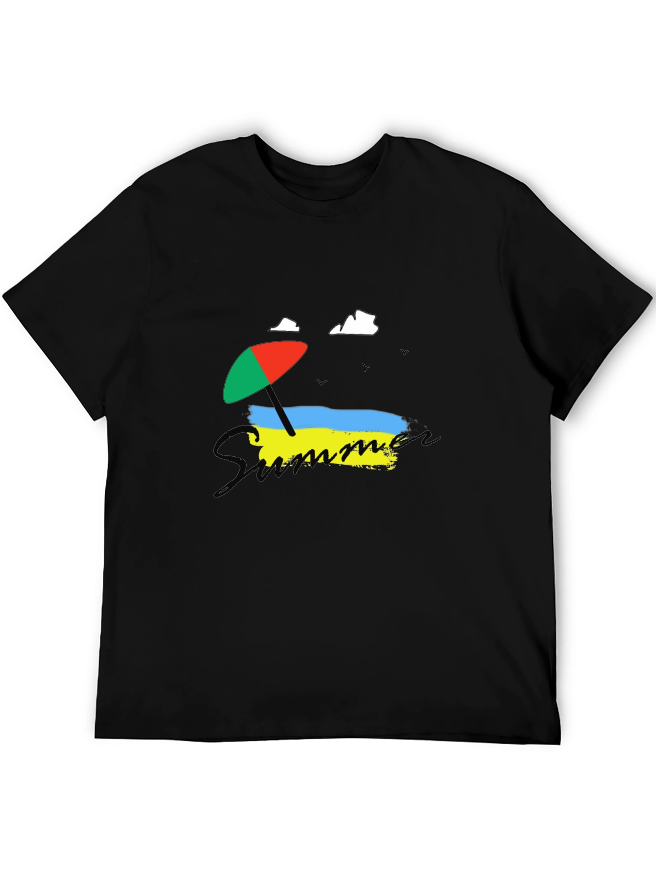 Summer Beach Umbrella Ukraine Flag T-Shirt