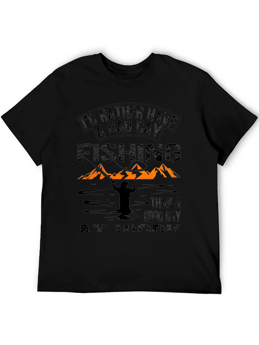Fishing T-Shirt - Bad Day Fishing Beats Good Day Work