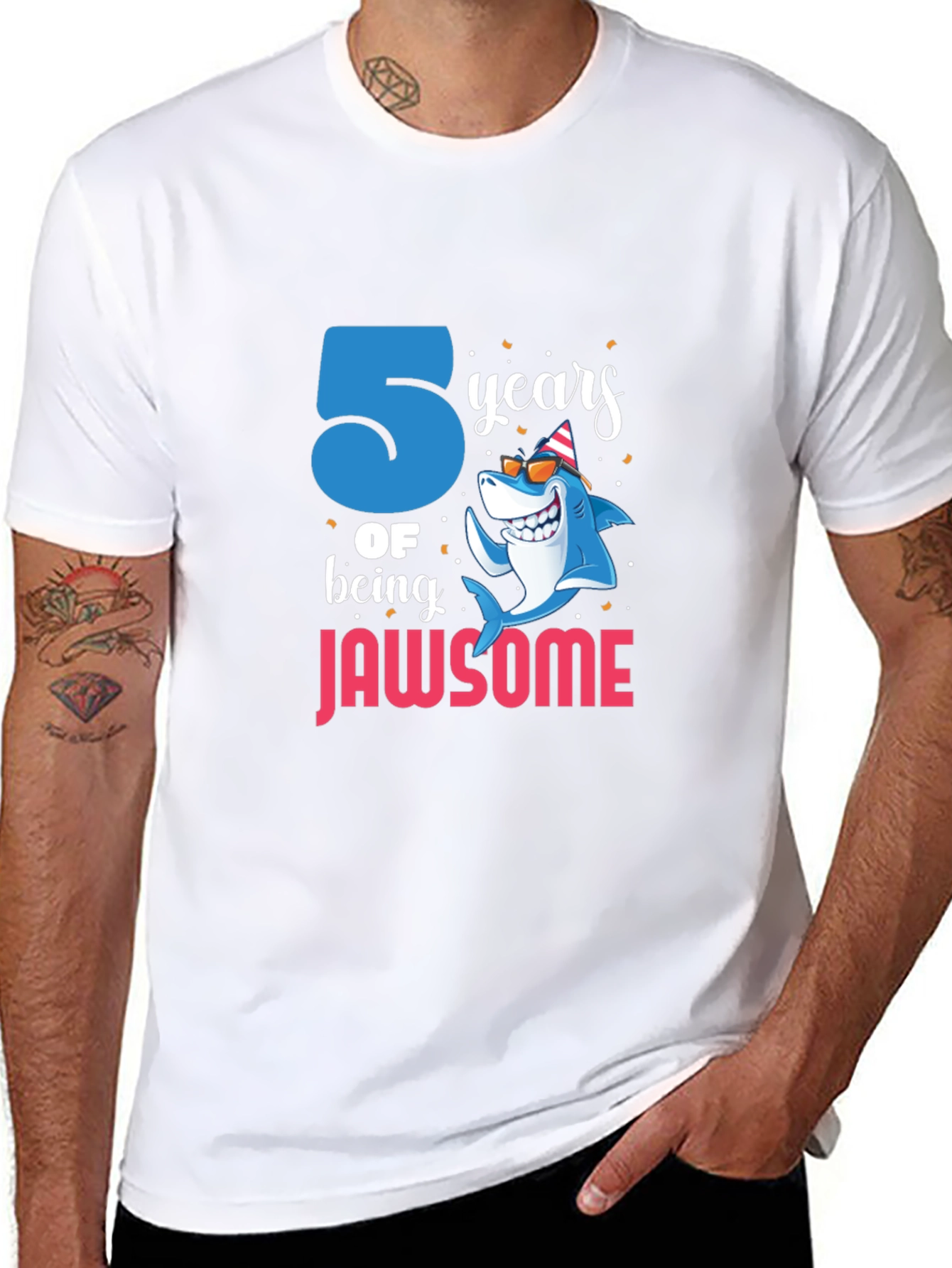 Jawsome 5th Birthday Shark T-Shirt