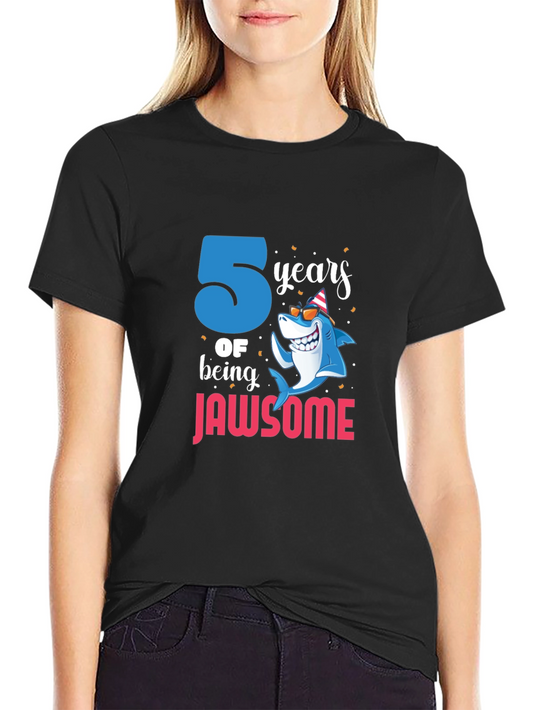 Jawsome 5th Birthday Shark T-Shirt