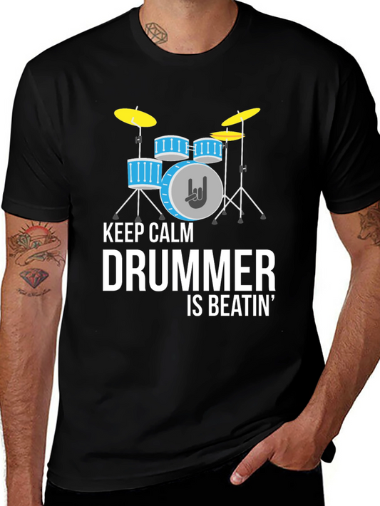 Keep Calm Drummer Beatin Graphic T-Shirt