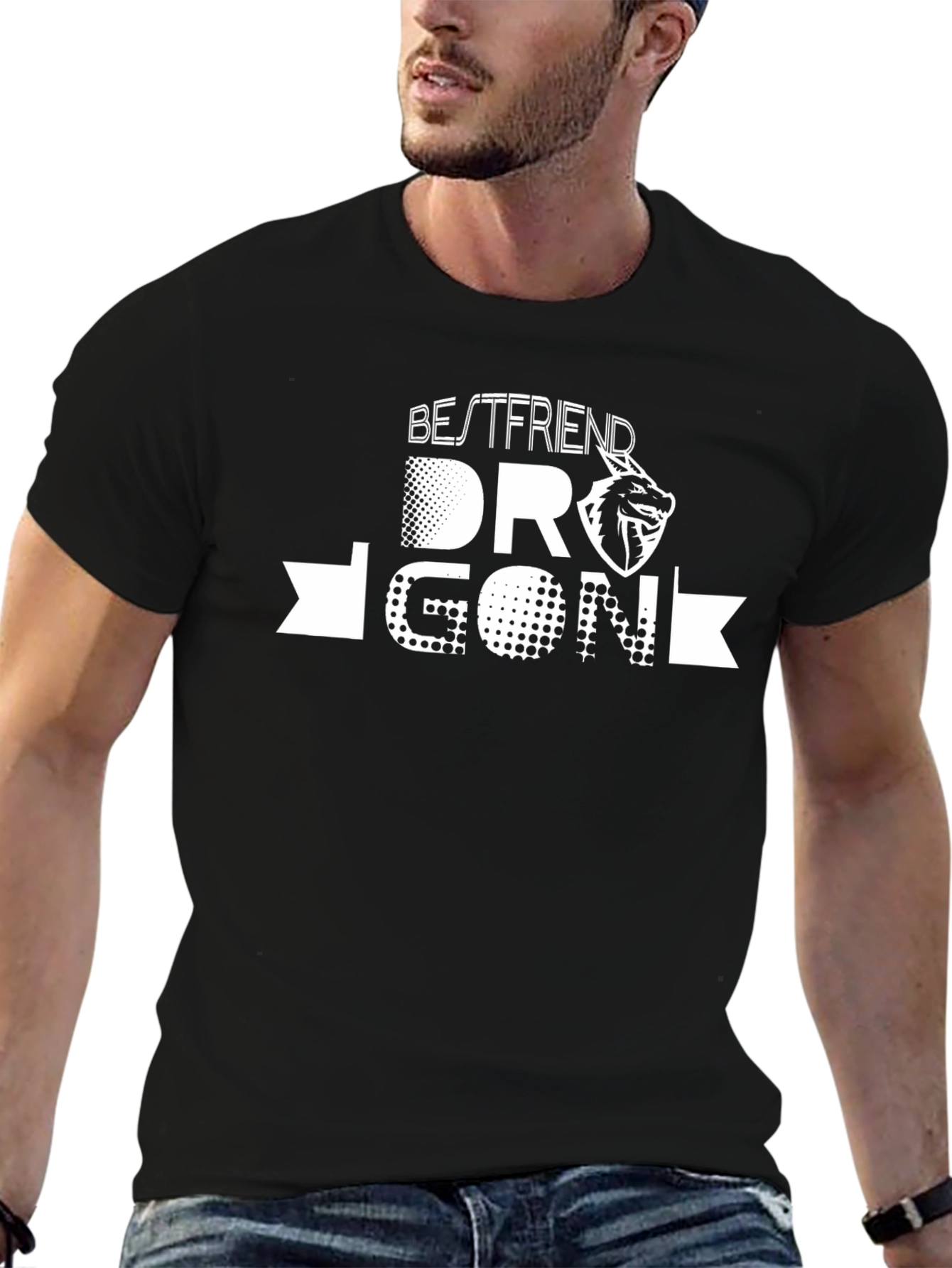 Bestfriend Dragon Graphic Black T-Shirt