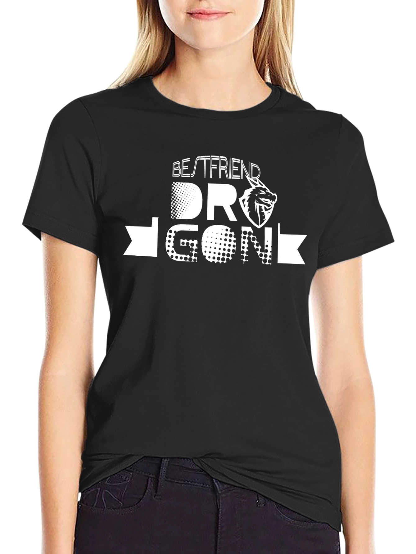 Bestfriend Dragon Graphic Black T-Shirt