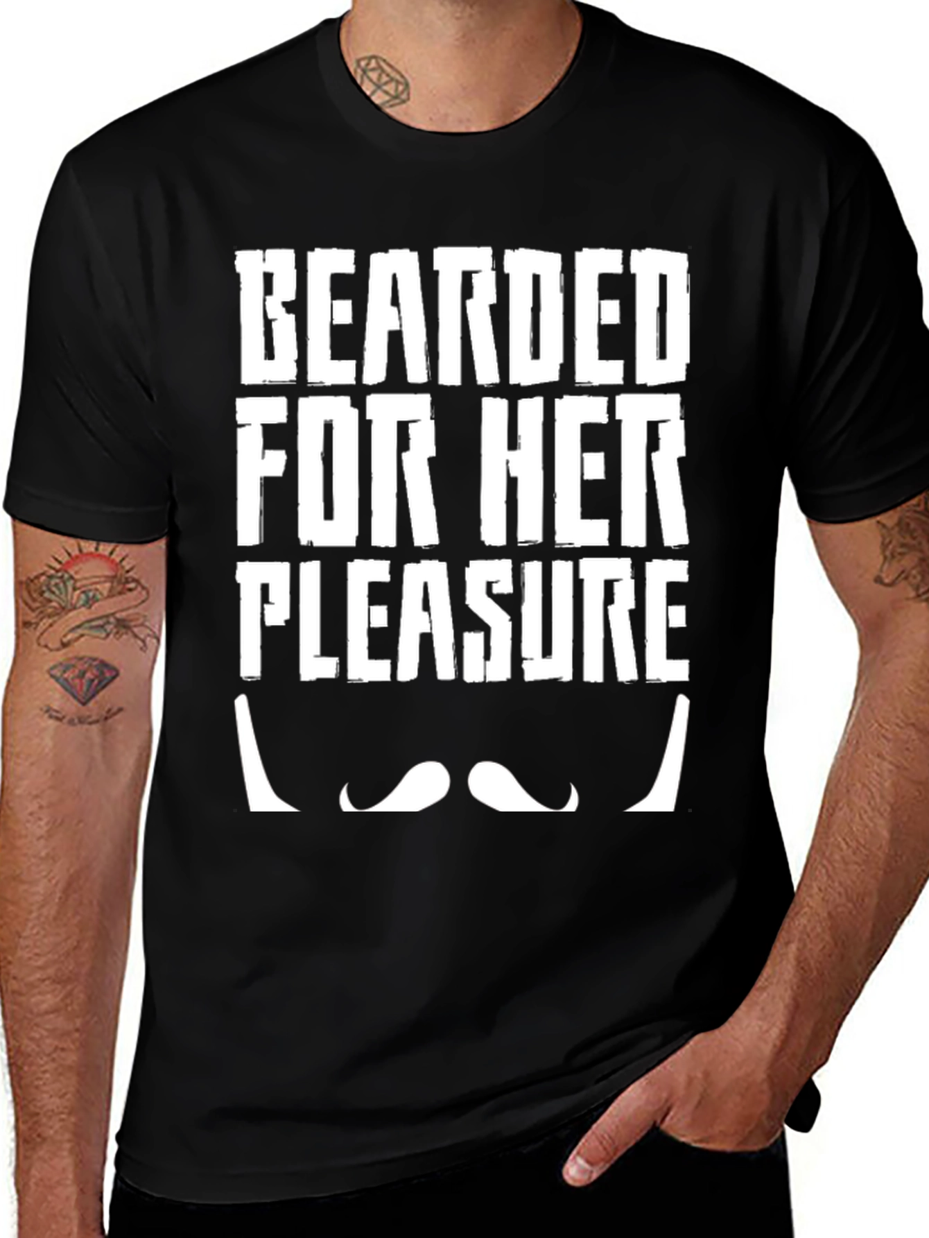 Bearded For Her Pleasure Funny T-Shirt