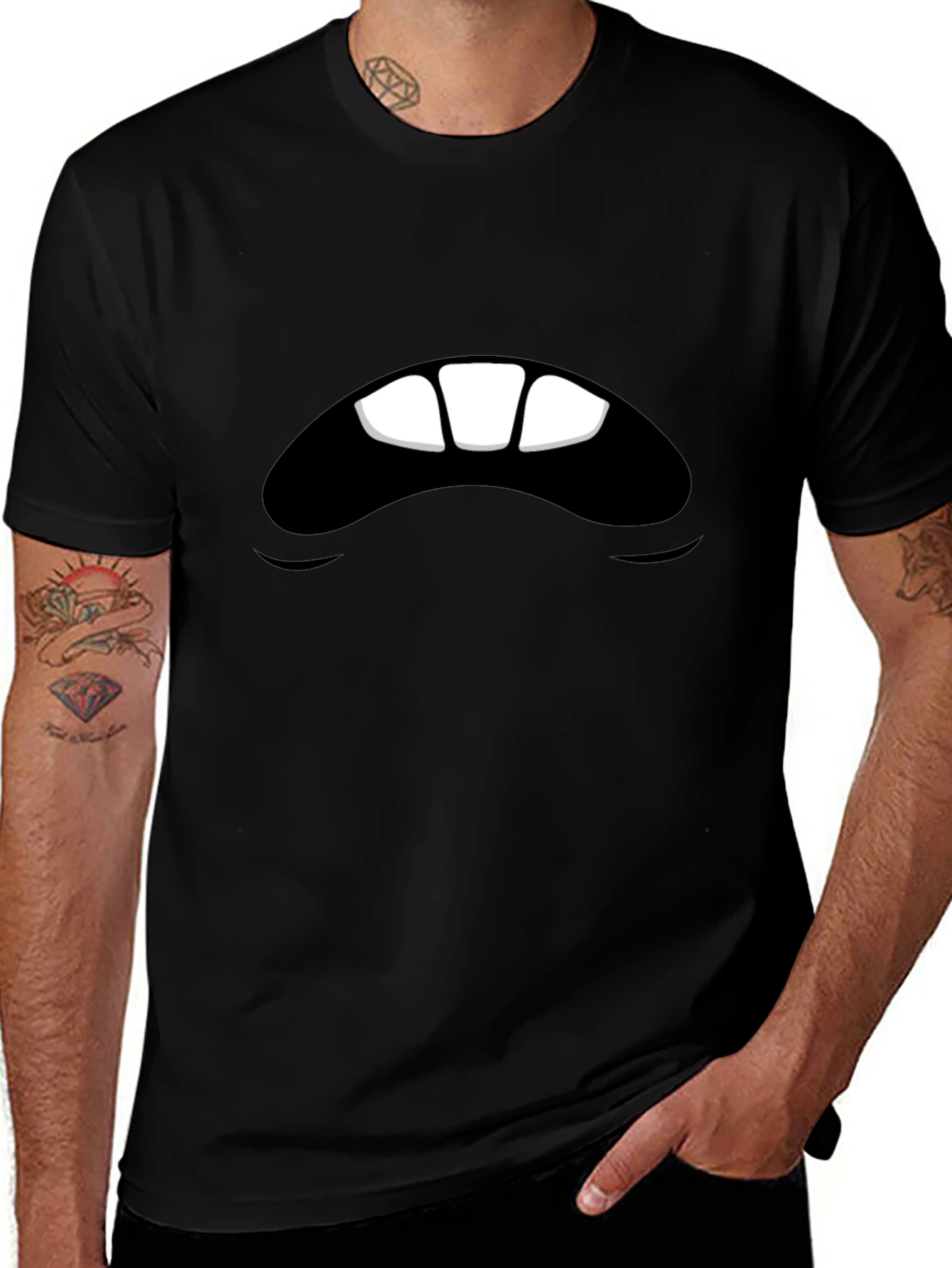 Monster Mouth Black Graphic Tee