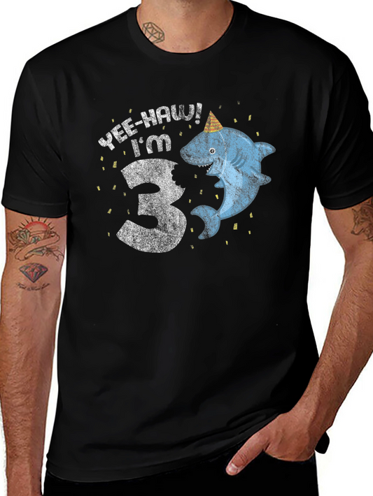 Yee-Haw! Im 3 Shark Birthday T-Shirt