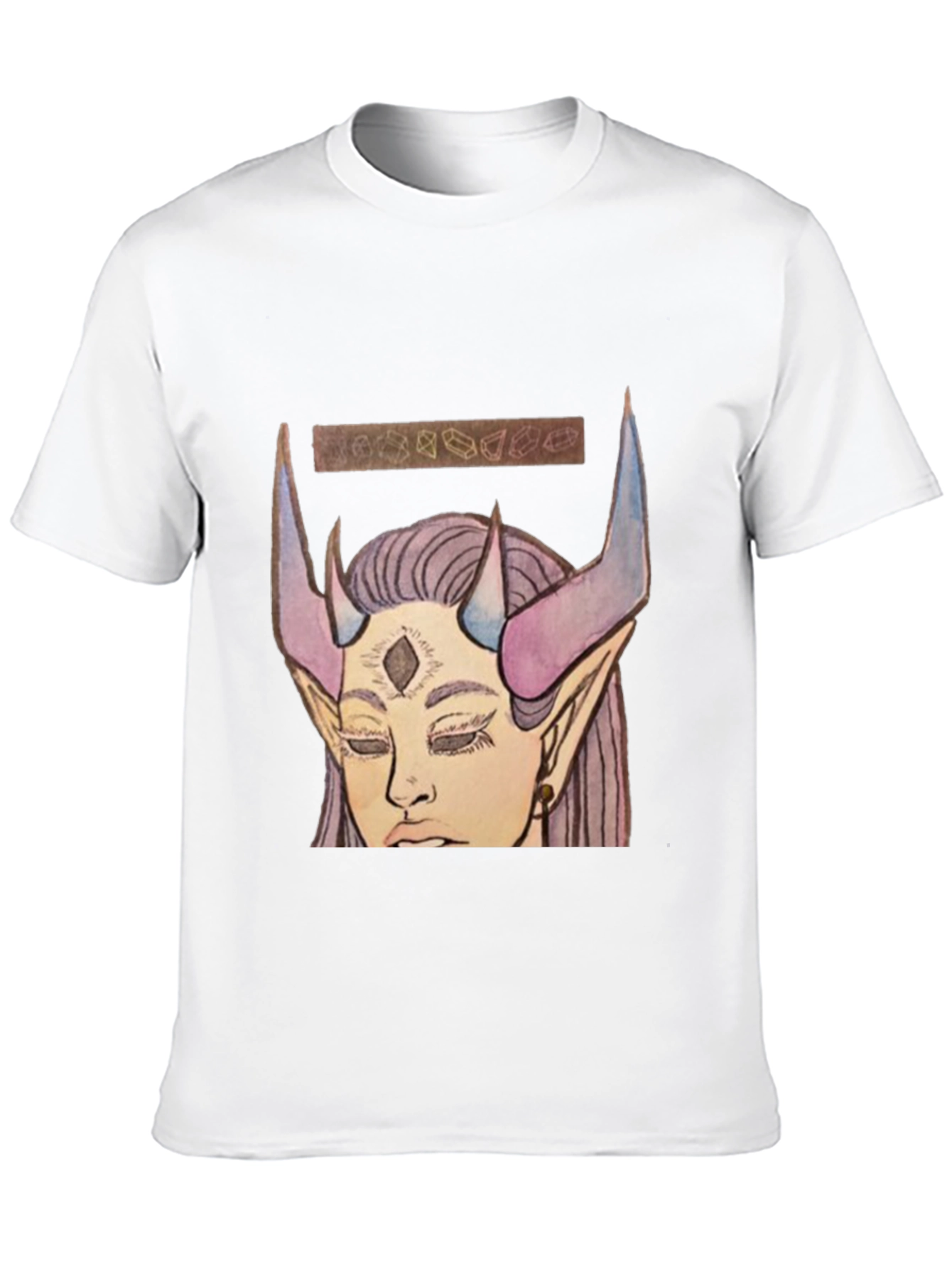 Mystic Horned Woman Graphic Tee - Black