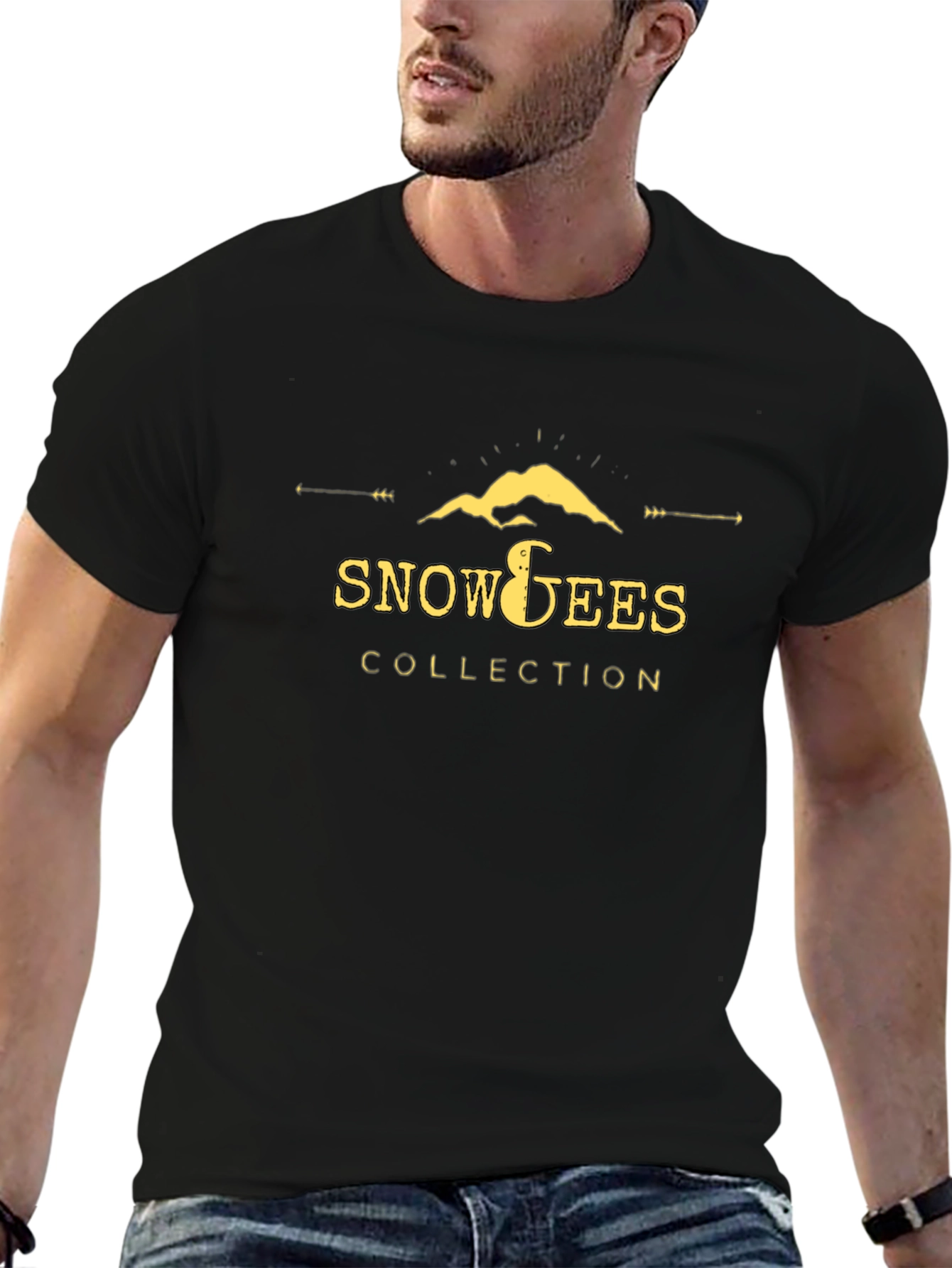 Snow Gees Collection Black Graphic T-Shirt