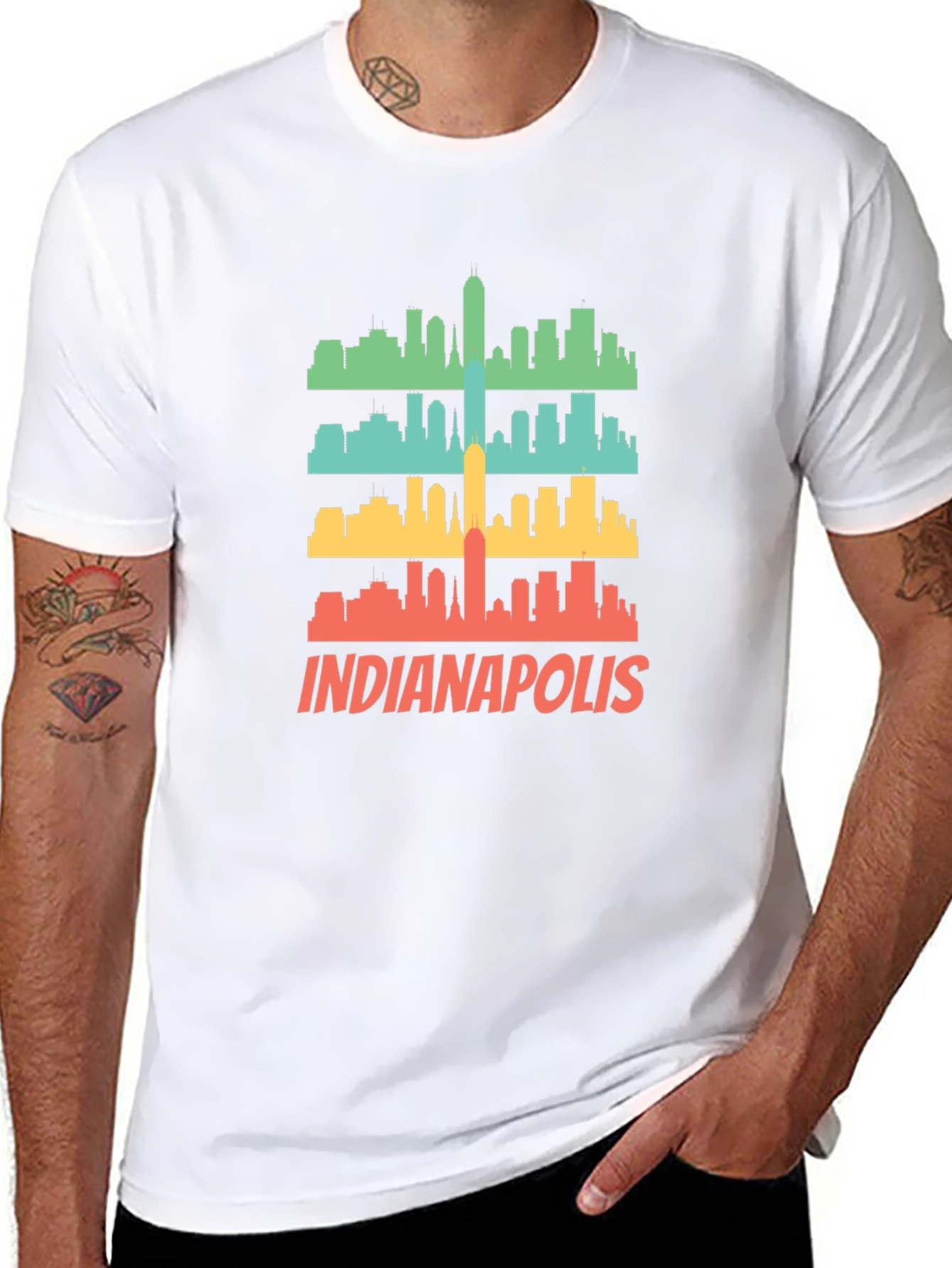 Indianapolis Skyline Retro T-Shirt