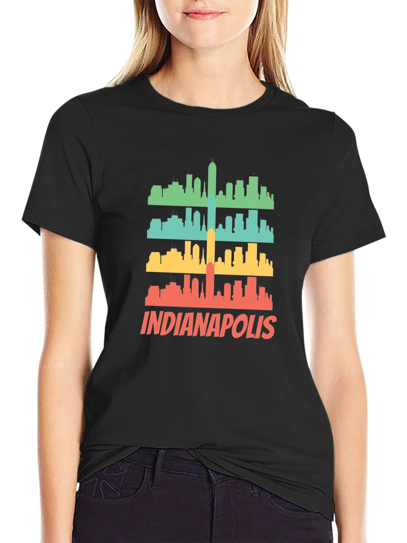 Indianapolis Skyline Retro T-Shirt