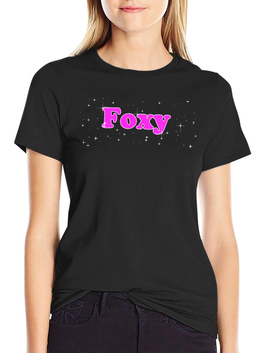 Foxy Graphic Tee - Trendy Pink Lettering T-Shirt