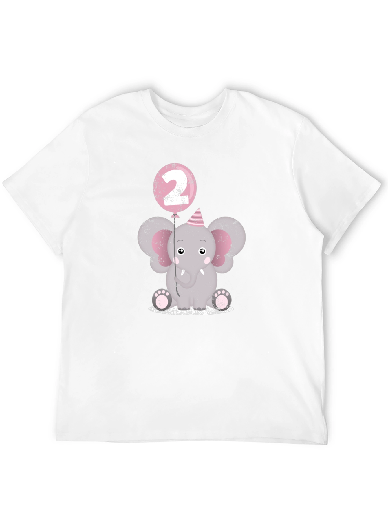 Cute Elephant 2nd Birthday Black T-Shirt