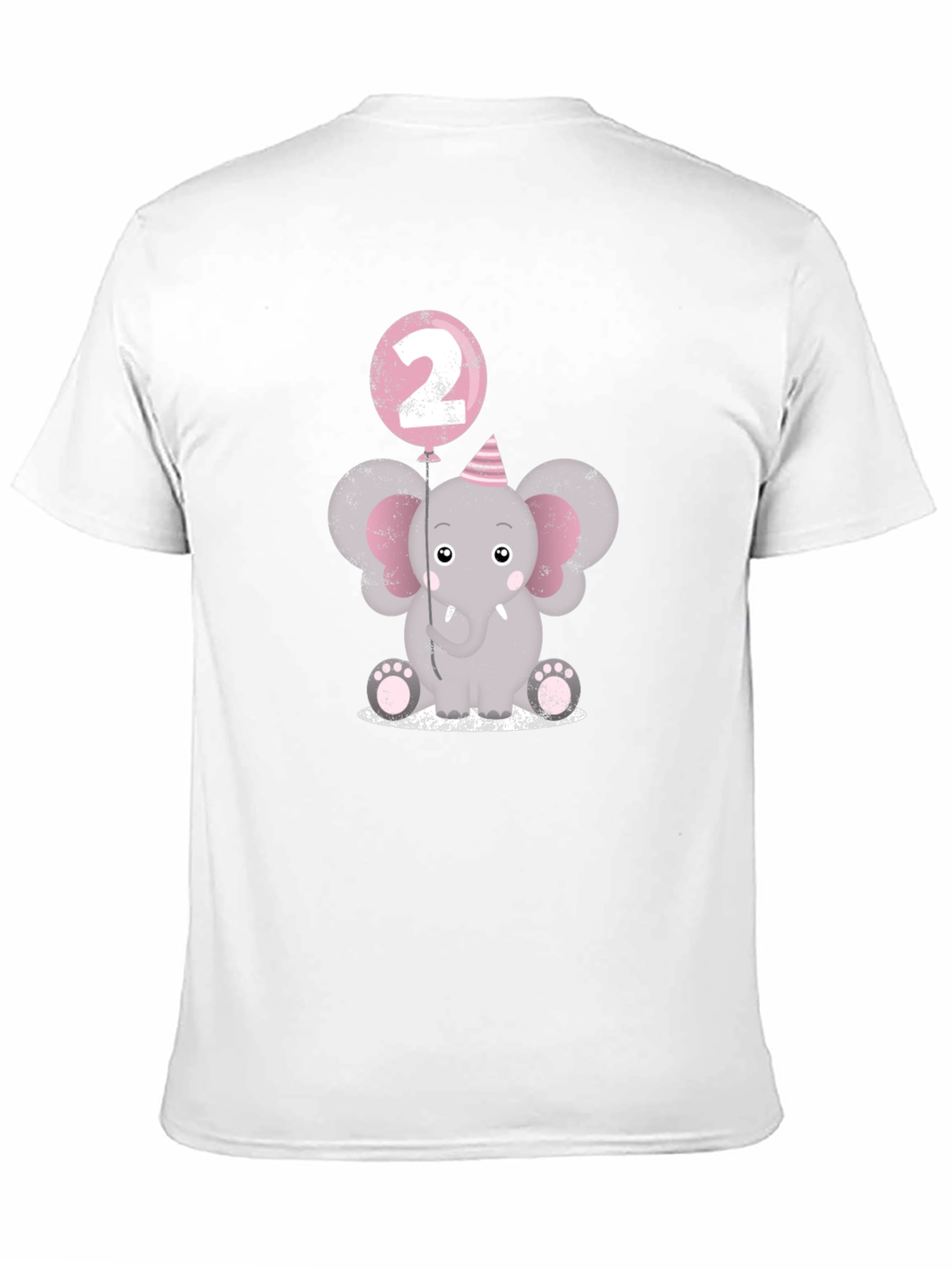 Cute Elephant 2nd Birthday Black T-Shirt