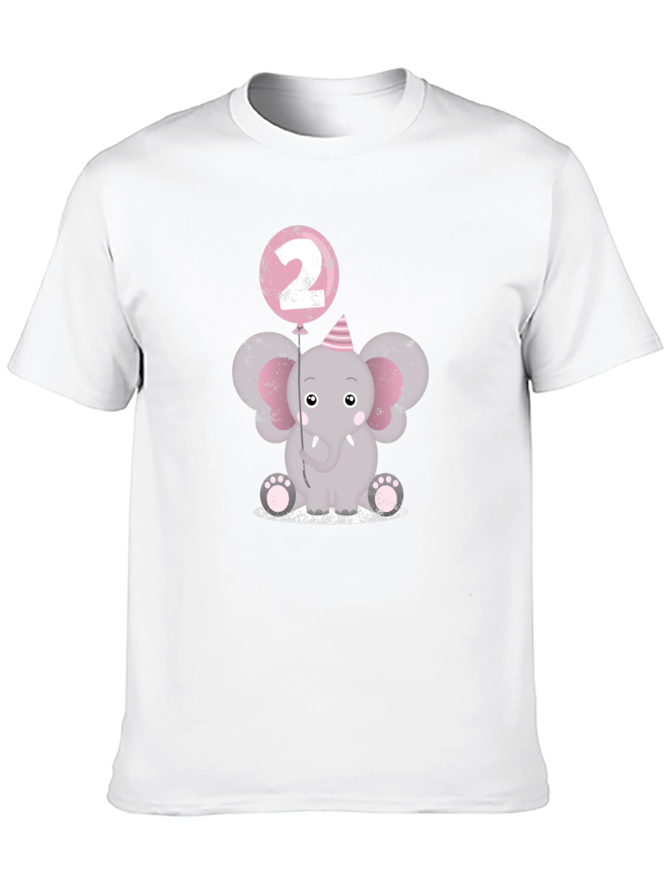 Cute Elephant 2nd Birthday Black T-Shirt