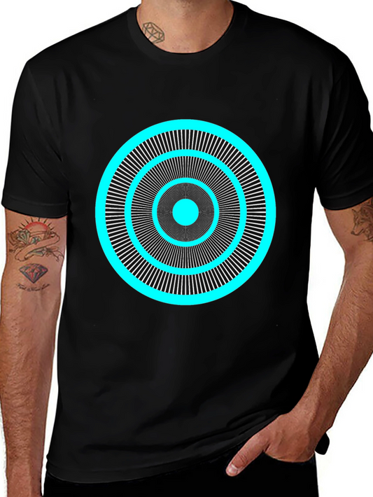 Abstract Circle Graphic Tee - Black