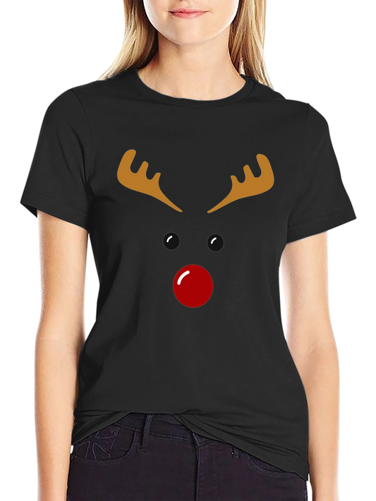 Reindeer Face Graphic Tee - Holiday Cheer!