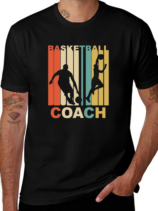 Basketball Coach Retro Style Graphic T-Shirt