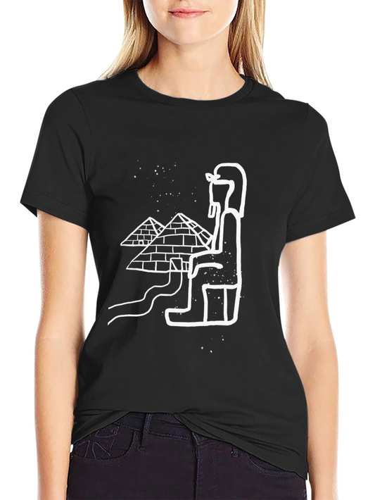 Egyptian Pyramids Graphic Tee - Black Cotton T-Shirt