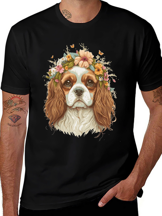 Dog with Flower Crown Graphic Tee