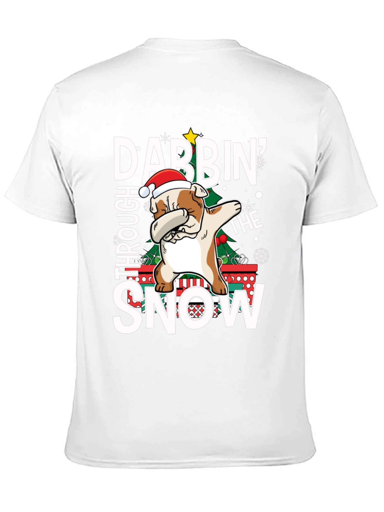 Dabbing Bulldog Christmas T-Shirt