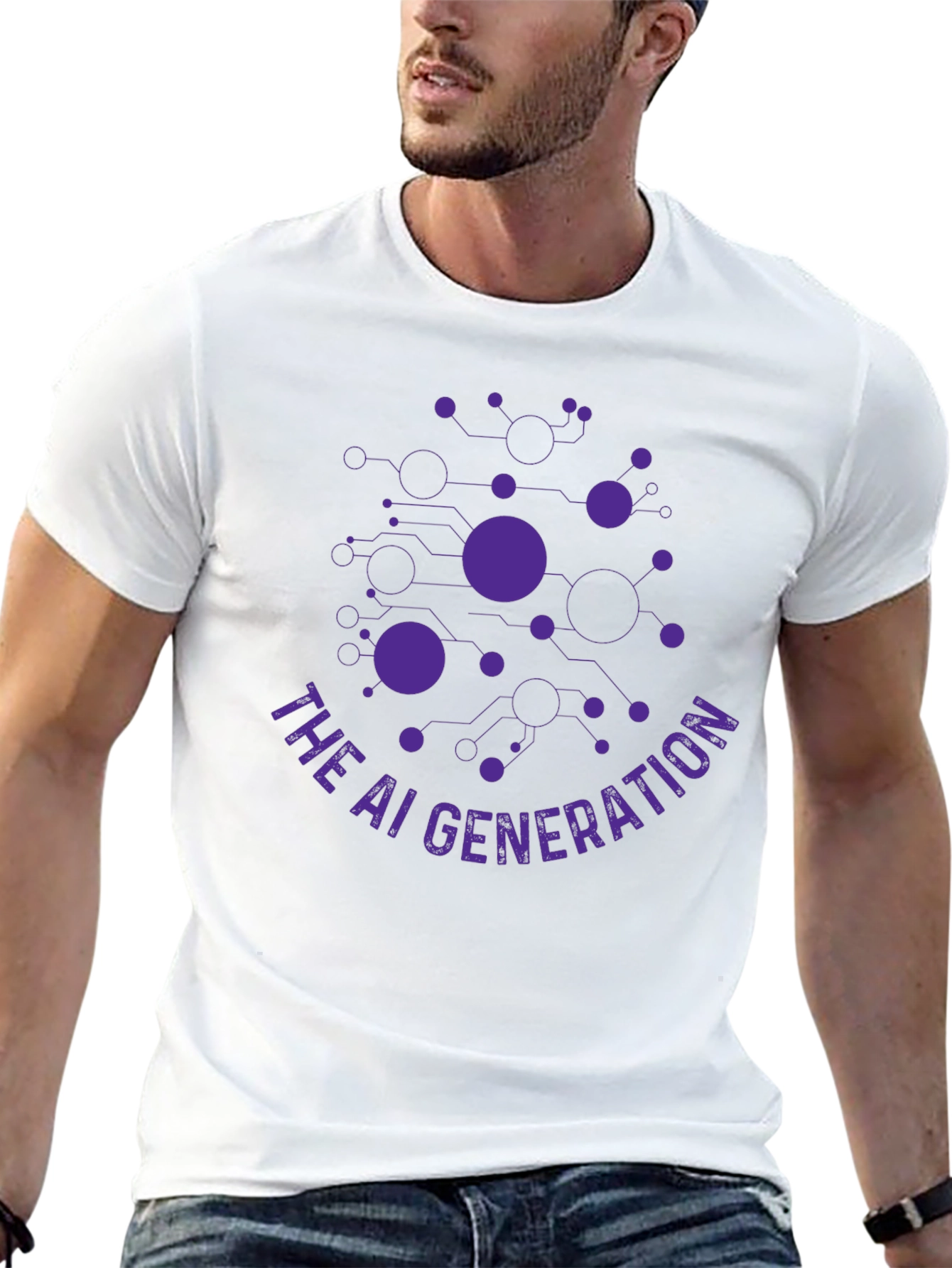The AI Generation Black Graphic T-Shirt