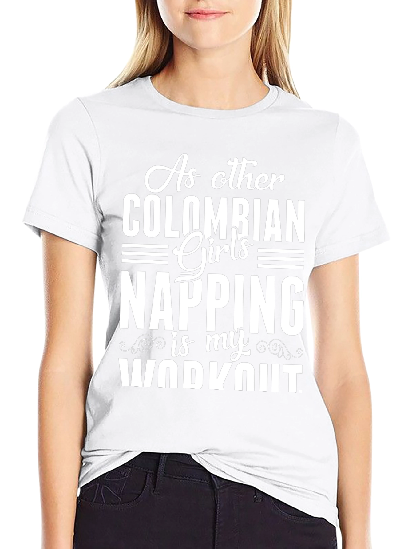 Colombian Girl Napping Workout T-Shirt