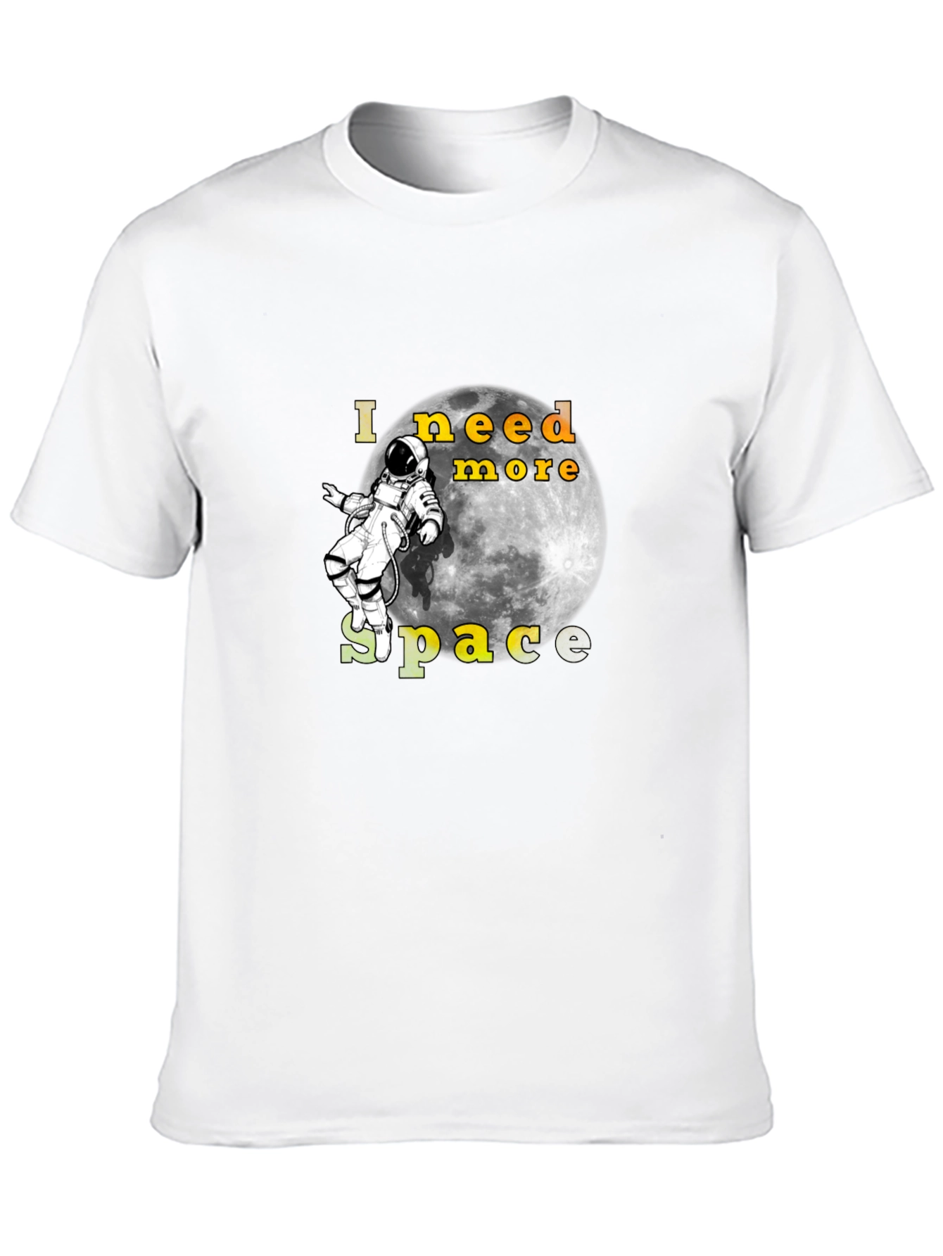 I Need More Space Black T-Shirt Astronaut Moon