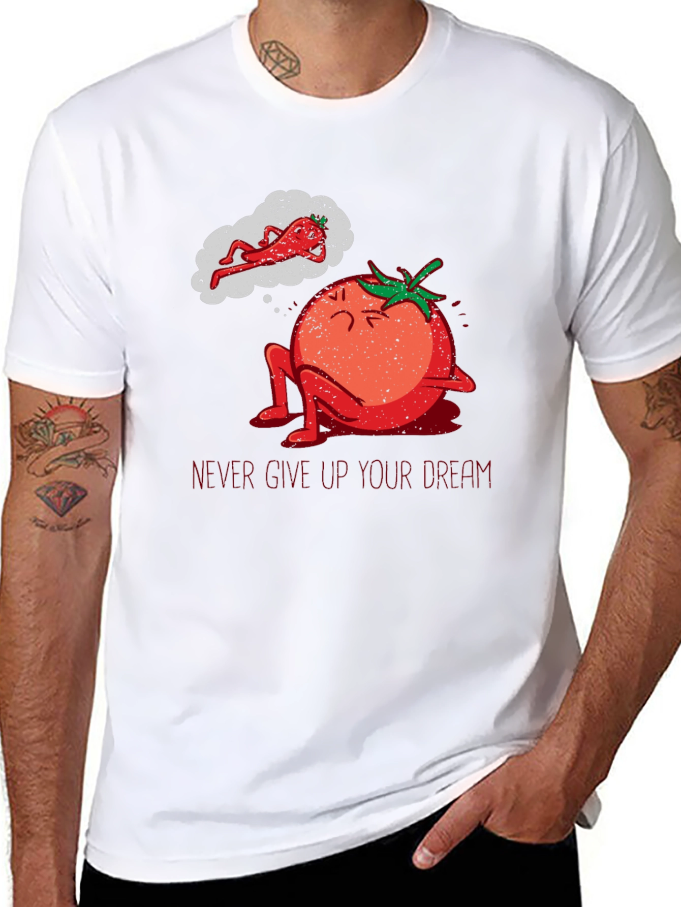 Tomato Dreamer Graphic T-Shirt - Never Give Up!