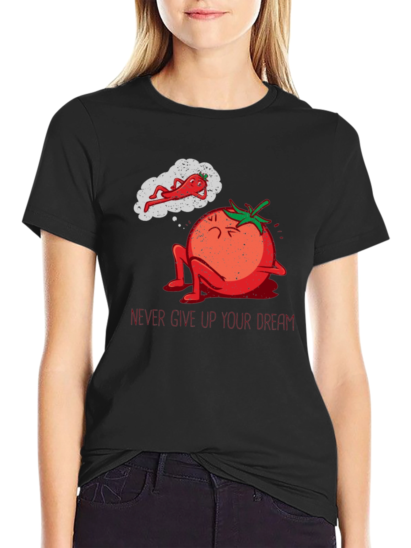 Tomato Dreamer Graphic T-Shirt - Never Give Up!