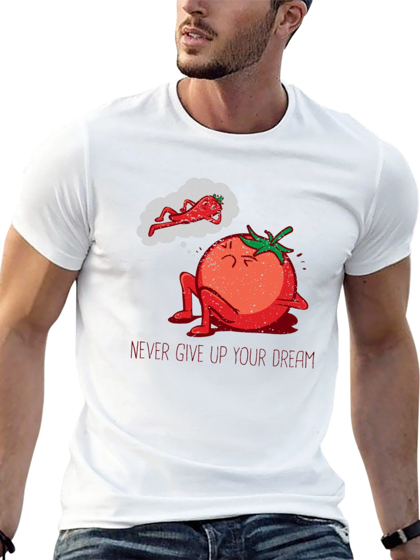 Tomato Dreamer Graphic T-Shirt - Never Give Up!