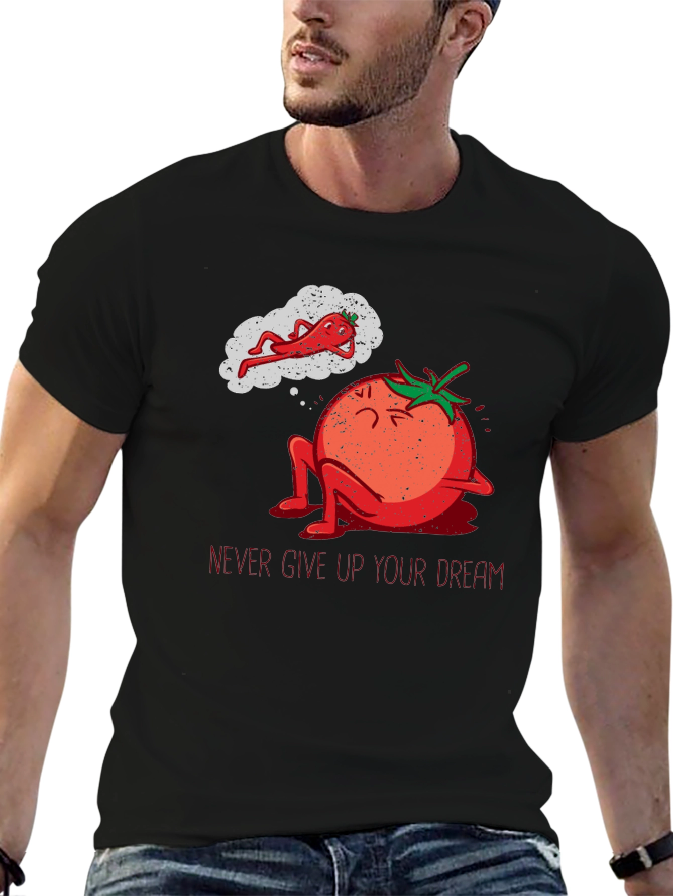 Tomato Dreamer Graphic T-Shirt - Never Give Up!