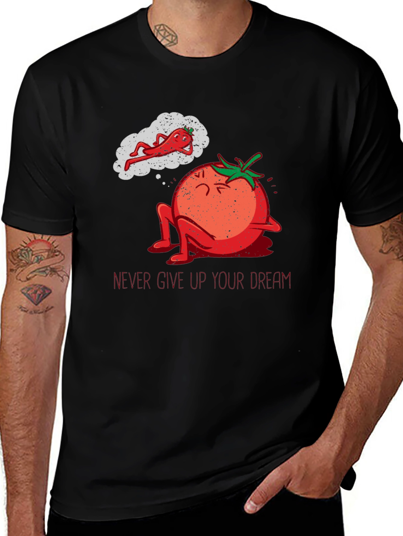 Tomato Dreamer Graphic T-Shirt - Never Give Up!