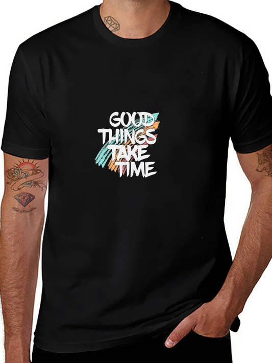 Good Things Take Time Graphic Black Tee