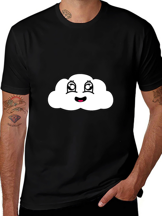 Cute Cloud Graphic Tee - Soft Cotton Black T-Shirt