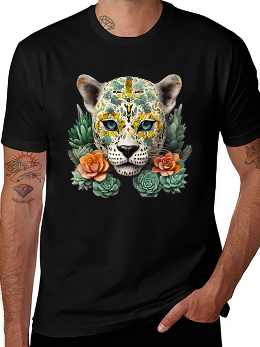 Floral Leopard Graphic Print T-Shirt