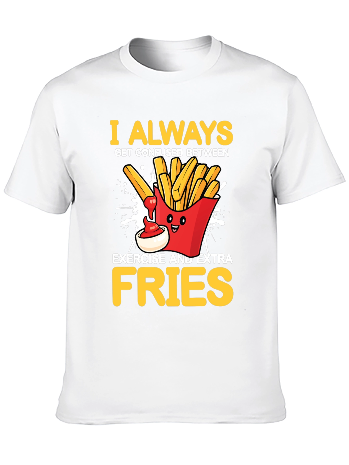 Funny Fries Graphic Tee - Exercise vs. Fries