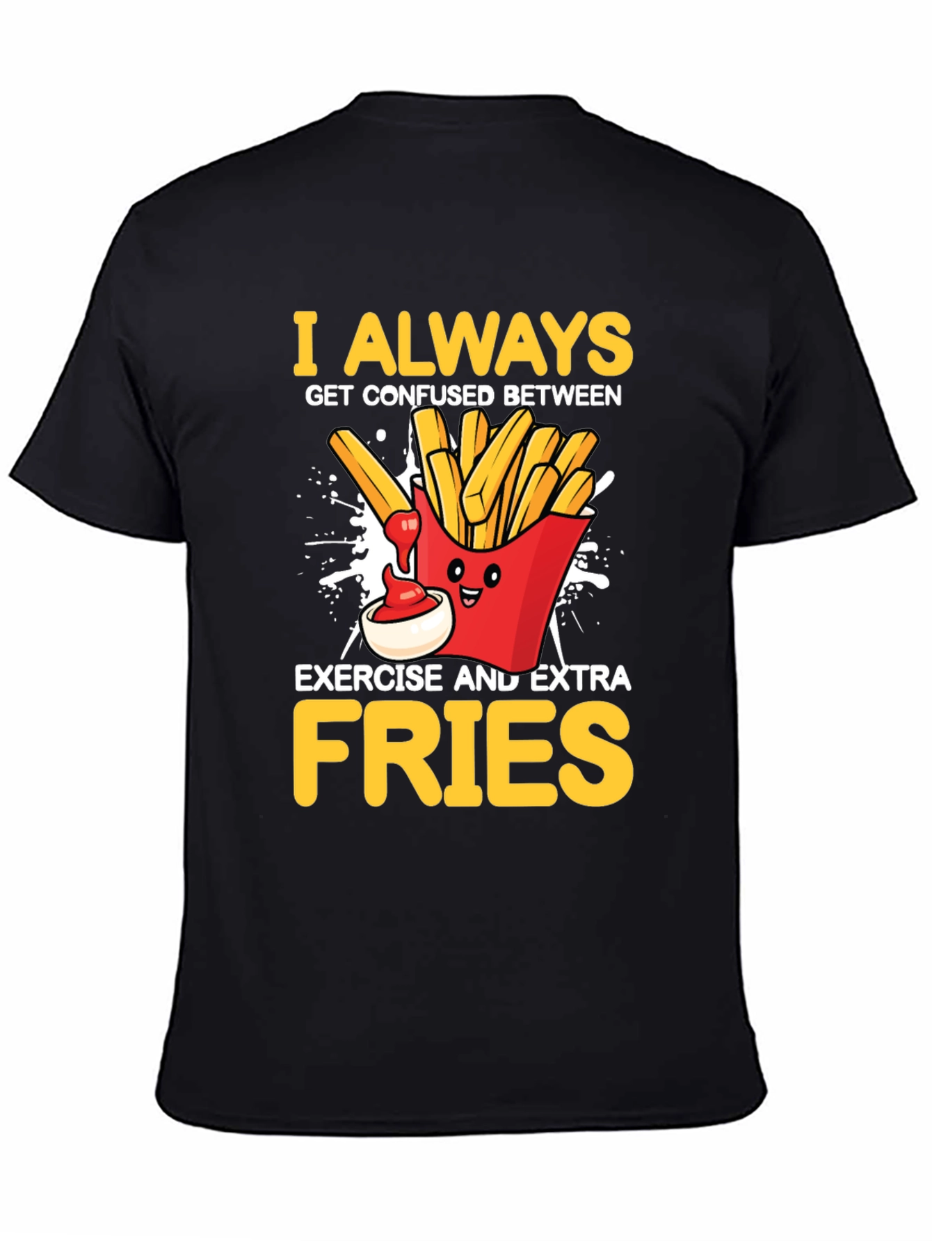 Funny Fries Graphic Tee - Exercise vs. Fries