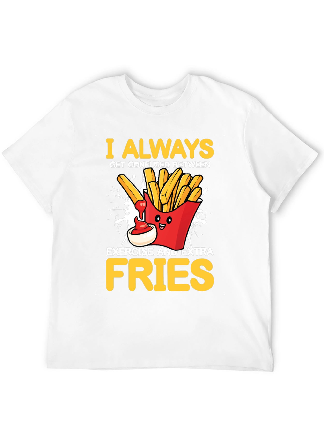 Funny Fries Graphic Tee - Exercise vs. Fries