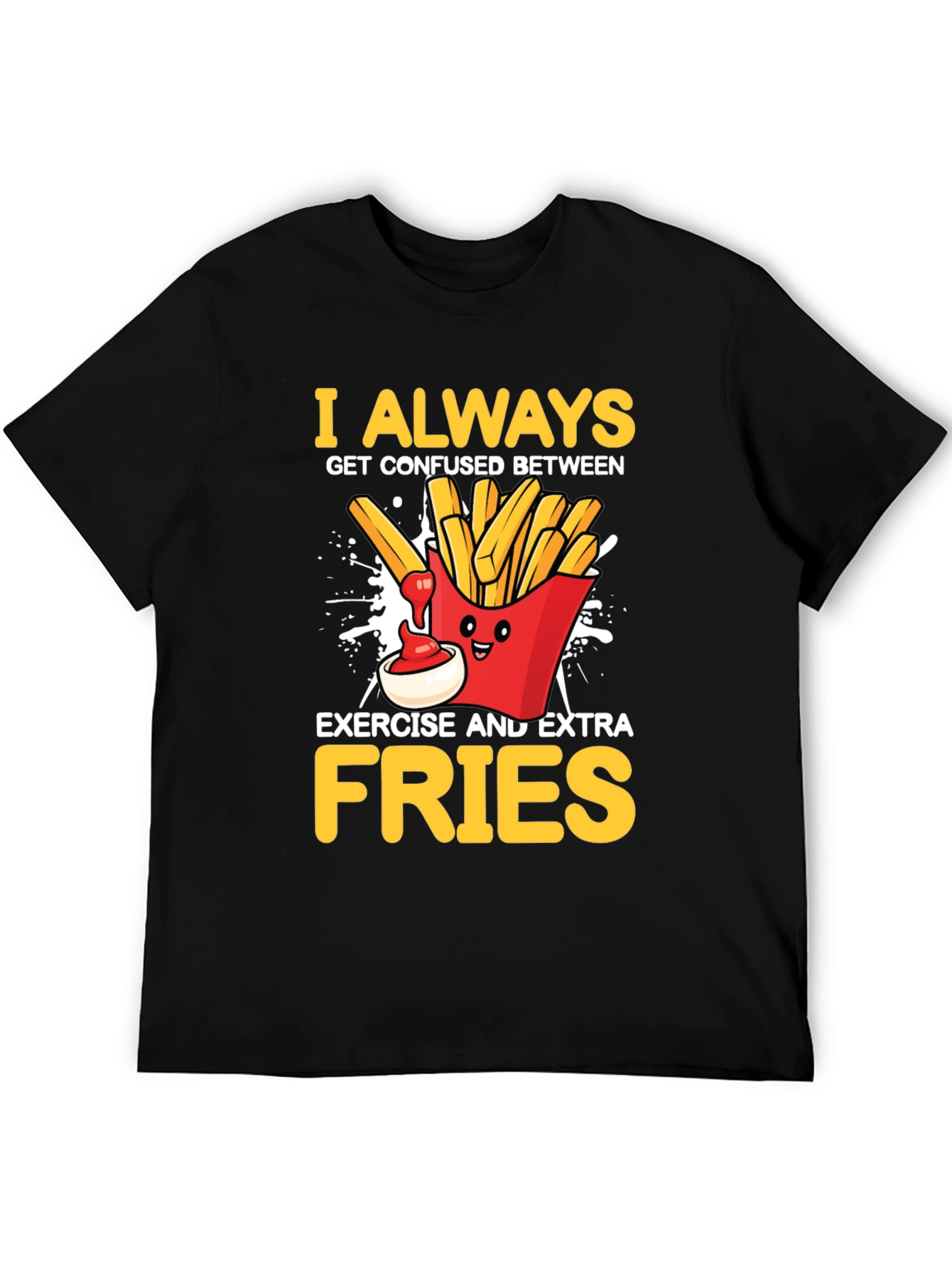 Funny Fries Graphic Tee - Exercise vs. Fries