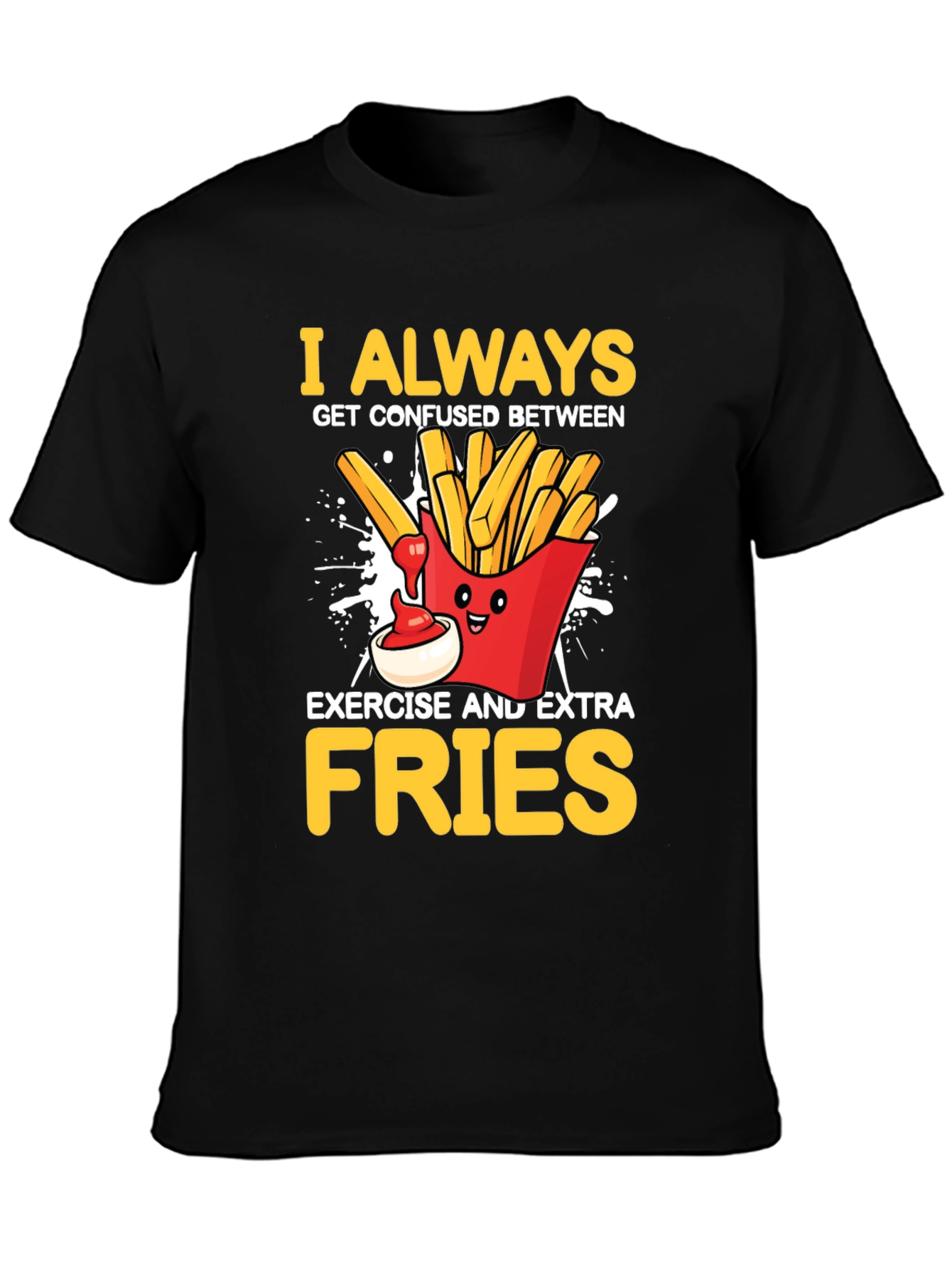 Funny Fries Graphic Tee - Exercise vs. Fries