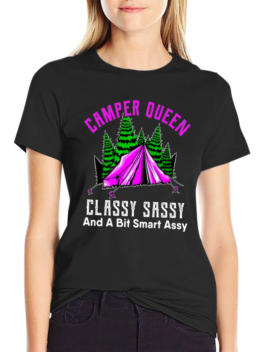 Camper Queen Graphic Tee - Classy Sassy Camping Shirt