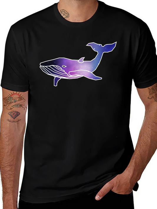 Galaxy Whale Graphic Black T-Shirt