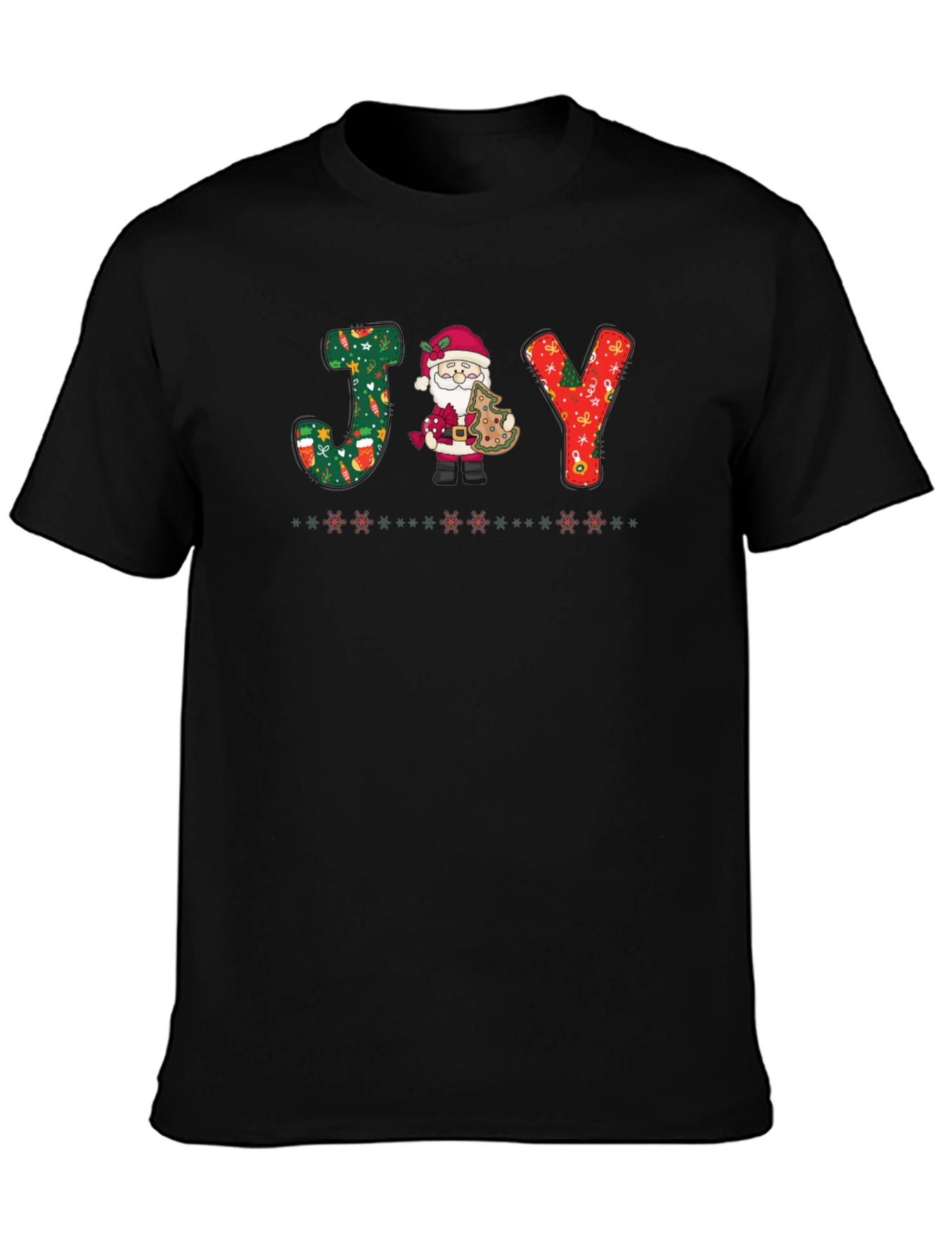 Festive JOY Santa Christmas T-Shirt