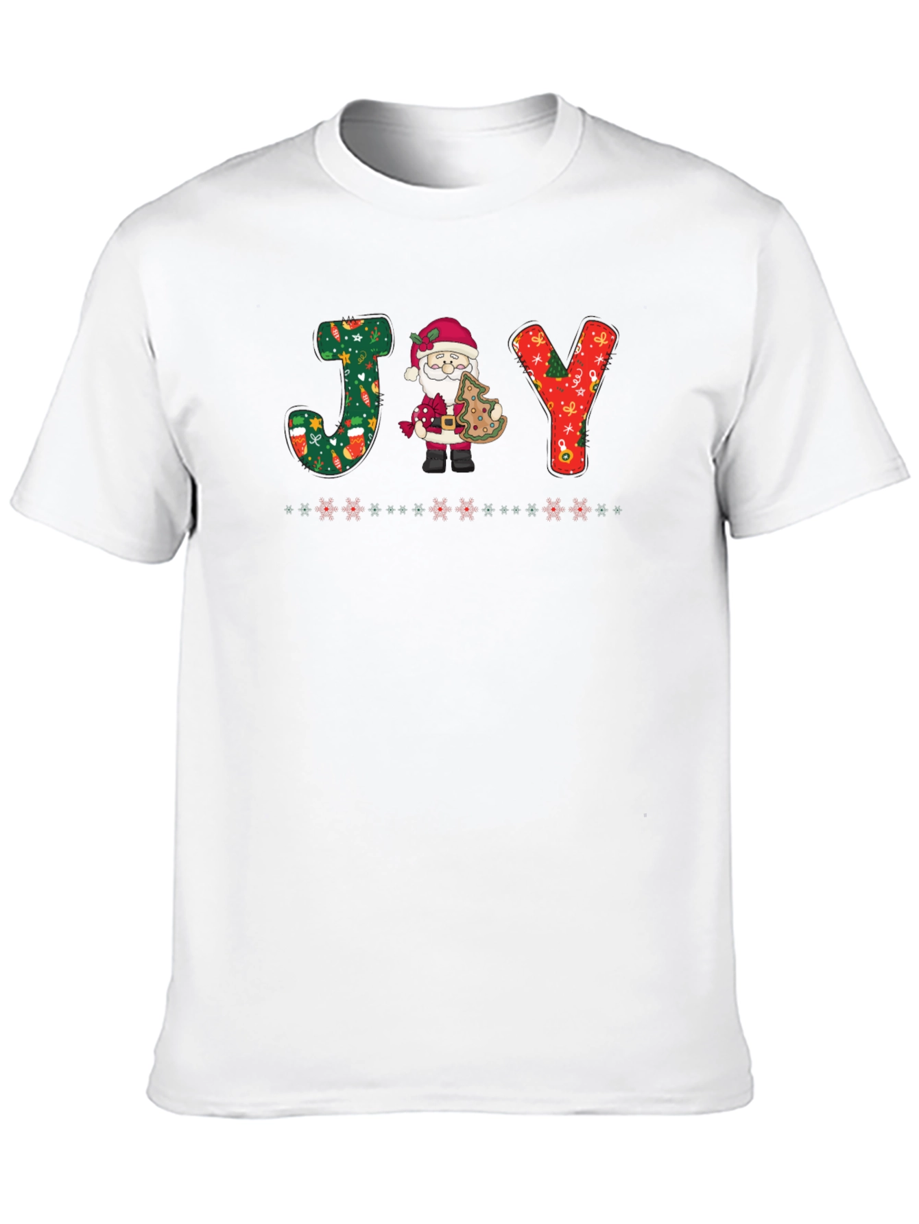 Festive JOY Santa Christmas T-Shirt