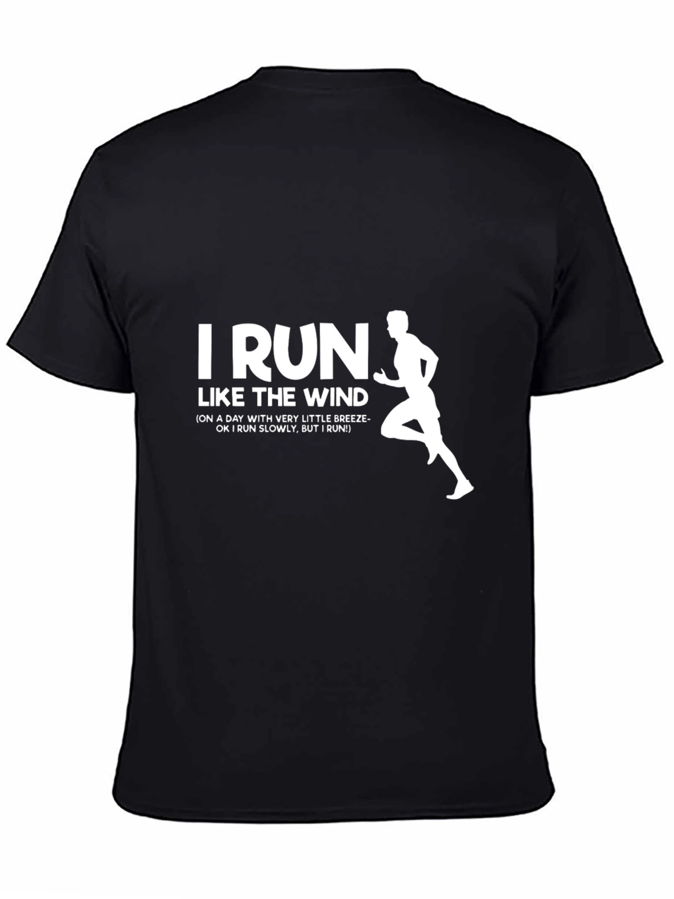 I Run Like the Wind Mens Black Graphic T-Shirt