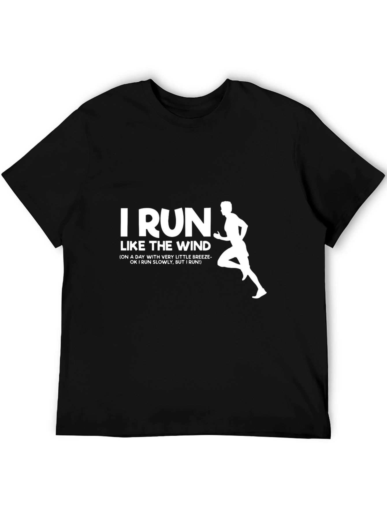 I Run Like the Wind Mens Black Graphic T-Shirt
