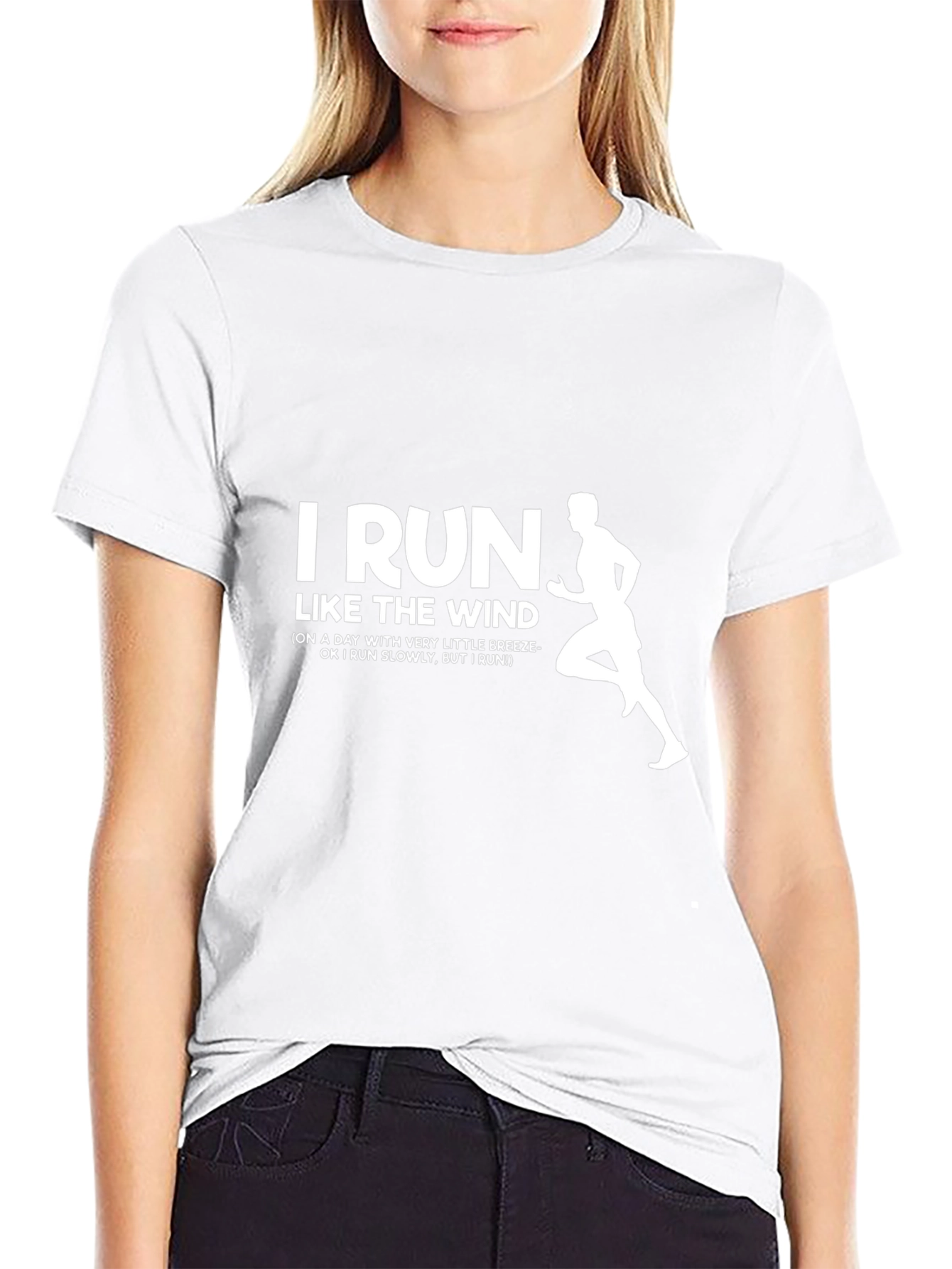 I Run Like the Wind Mens Black Graphic T-Shirt