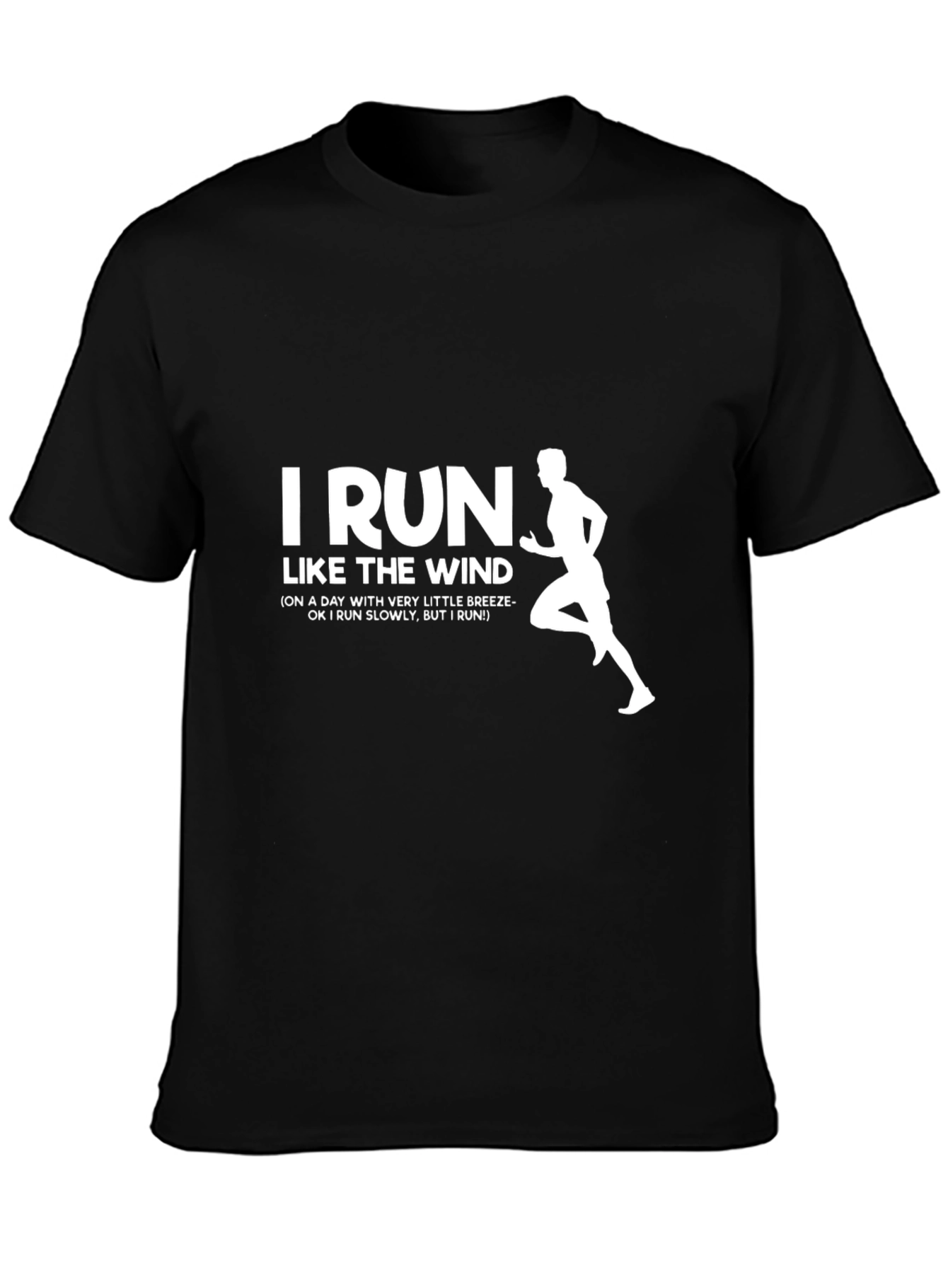 I Run Like the Wind Mens Black Graphic T-Shirt