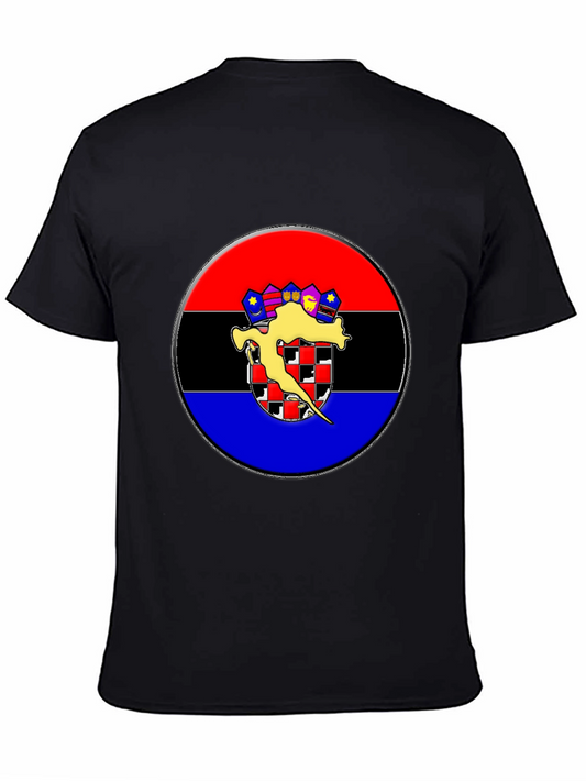 Croatian Coat of Arms Graphic T-Shirt - Black